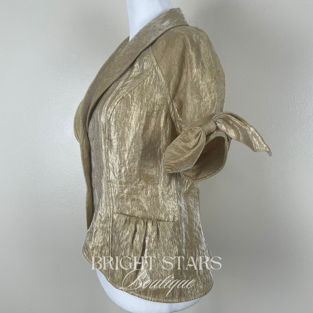 Super Rare Gold Blazer ASO Rory Gilmore Girls Metallic Shimmer Vintage Y2K - Picture 8 of 15